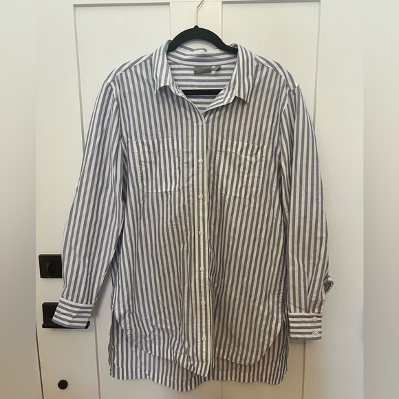 Athleta long striped shirt button down cover up - Picture 1 of 10